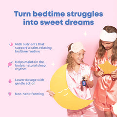 JoySpring Melatonin Kids dropper emphasizing precise nightly dosing.