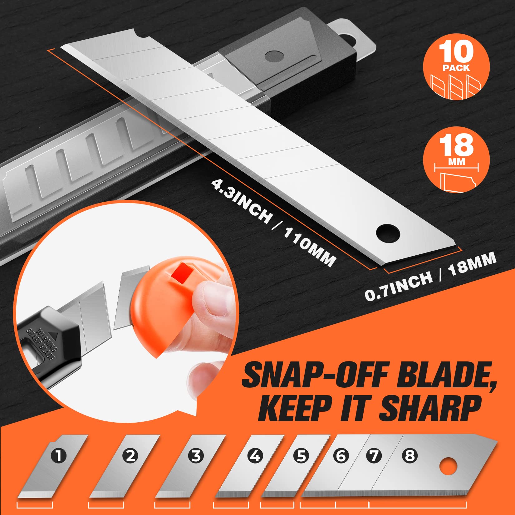 Joyumy box cutter ergonomic grip for comfortable extended use.