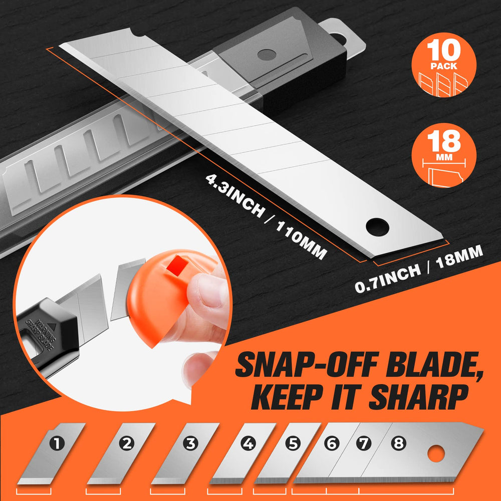 Joyumy box cutter ergonomic grip for comfortable extended use.