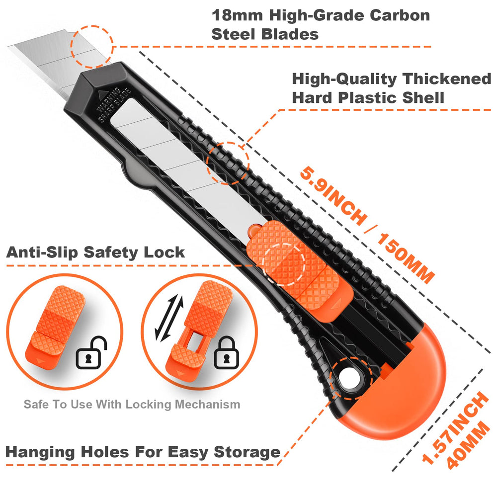 Joyumy box cutter multi-purpose design handles boxes and cardboard easily.