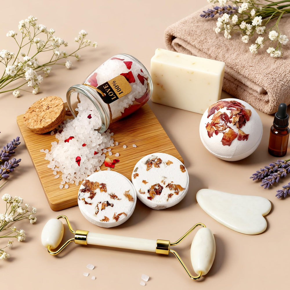 Joyvella eucalyptus shower steamer tablets for spa-like showers.