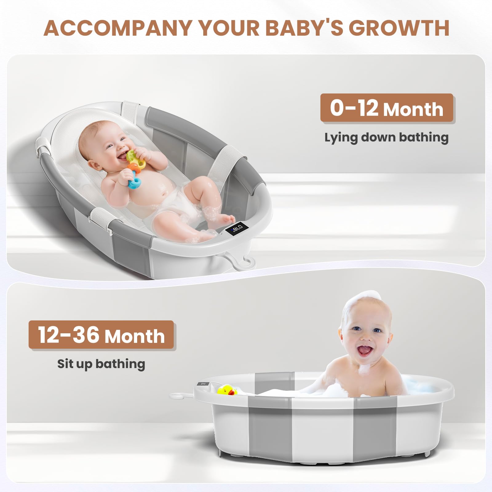 JoyYum bath cushion with side buckles improves stability during bath