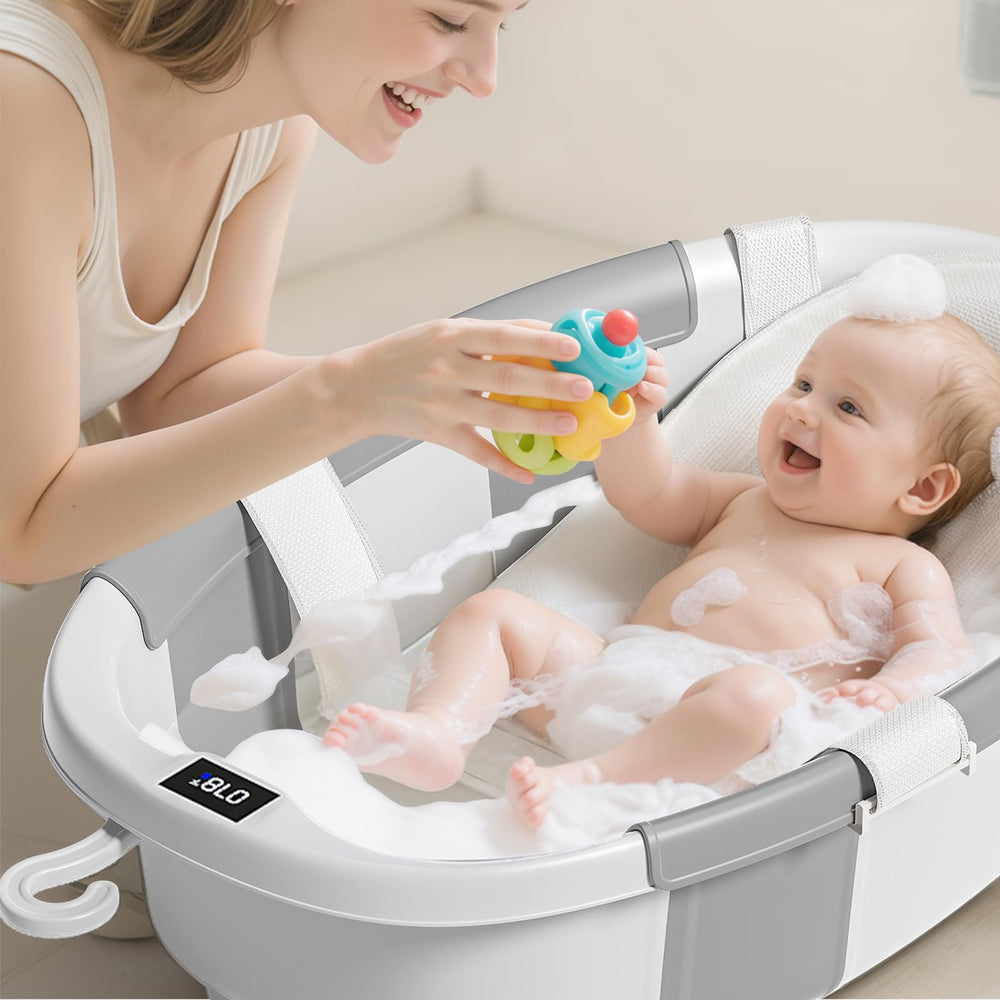 JoyYum bath tub with temperature sensor for precise water warmth