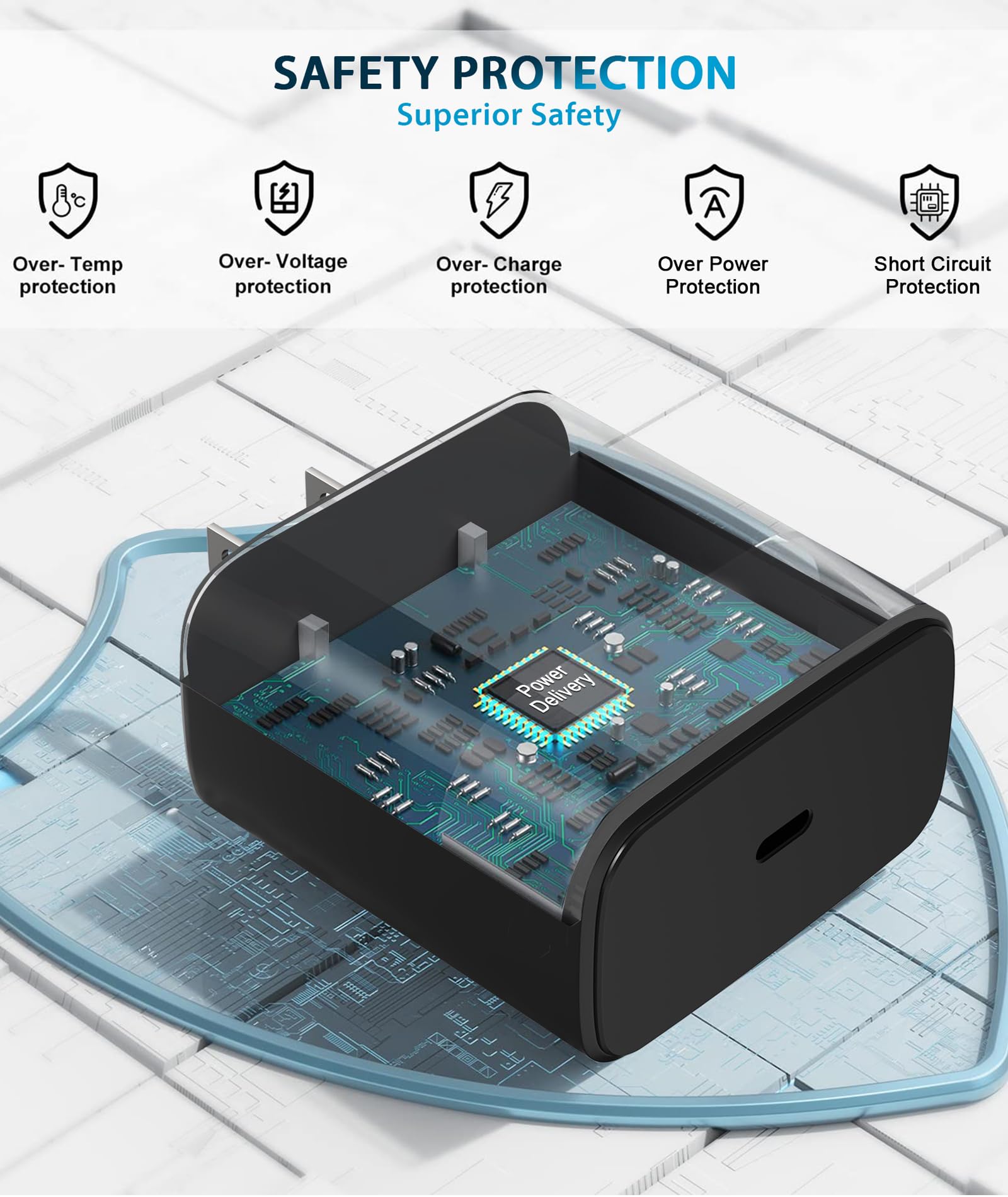 JPEOAYBI 45W USB-C fast charger use scenario for on-the-go charging