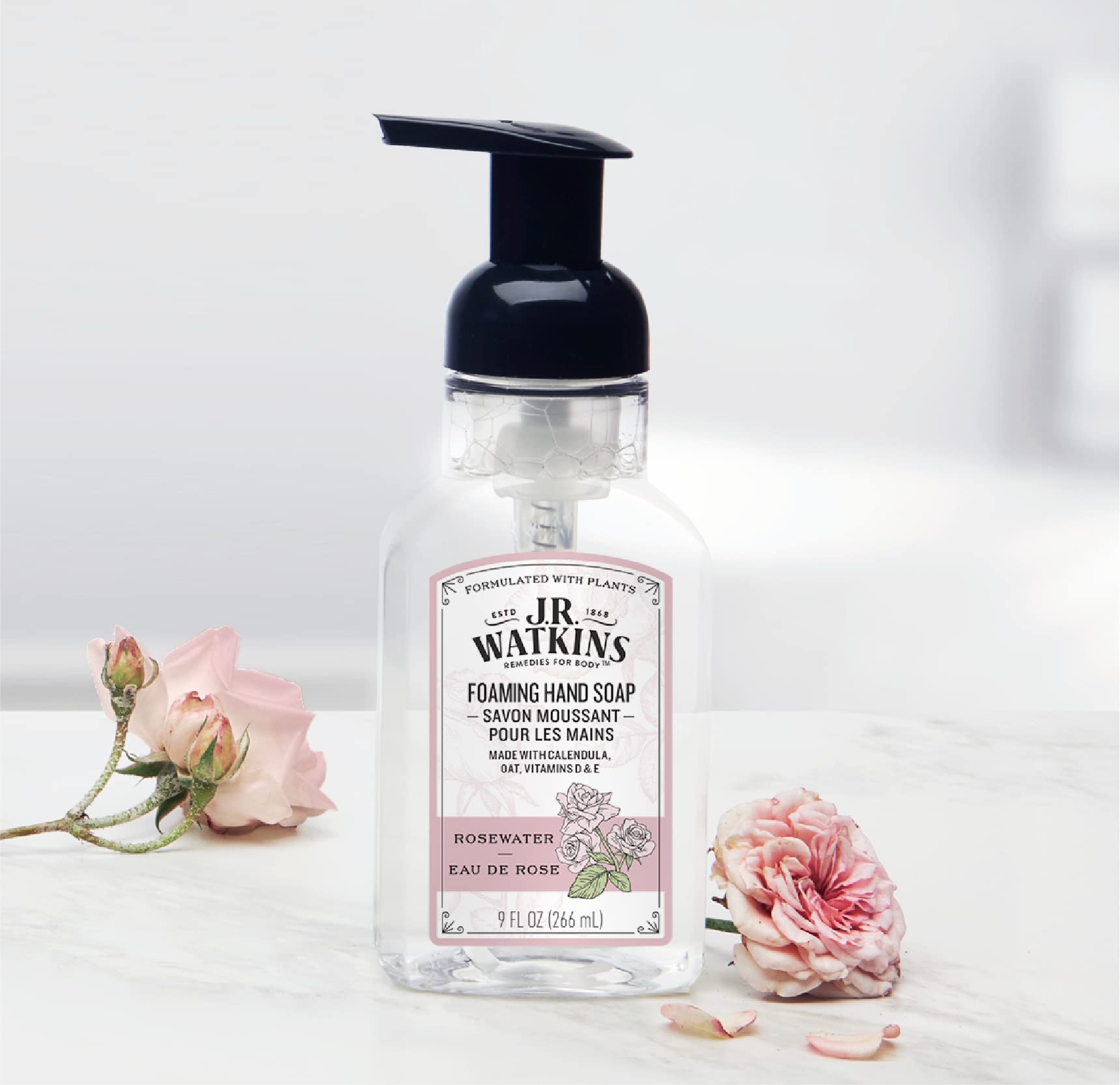 J.R. Watkins alcohol-free hand soap ideal for skin-sensitive routines.