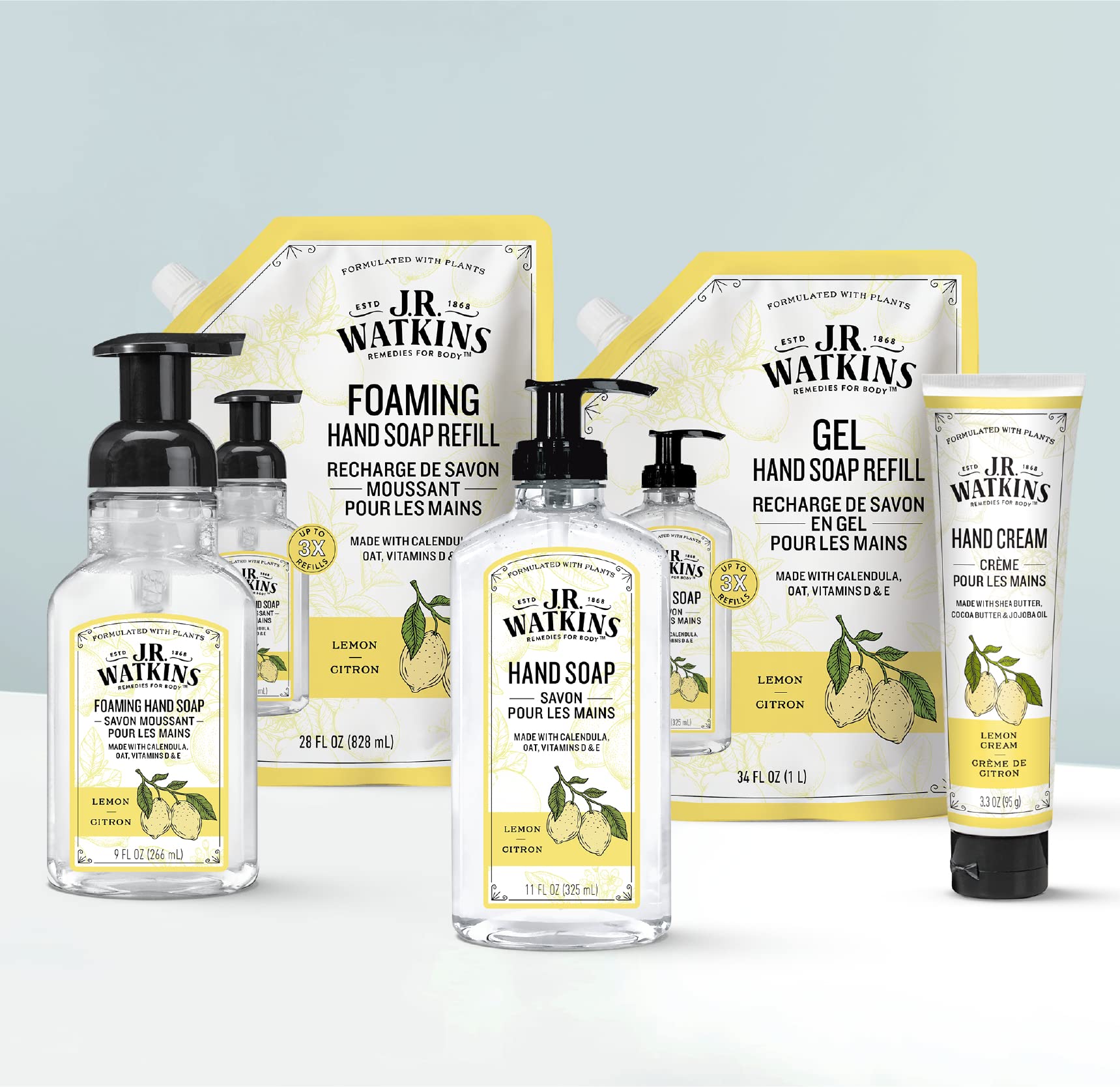 J.R. Watkins lemon scent closeup highlights bright citrus aroma for a fresh hand wash.