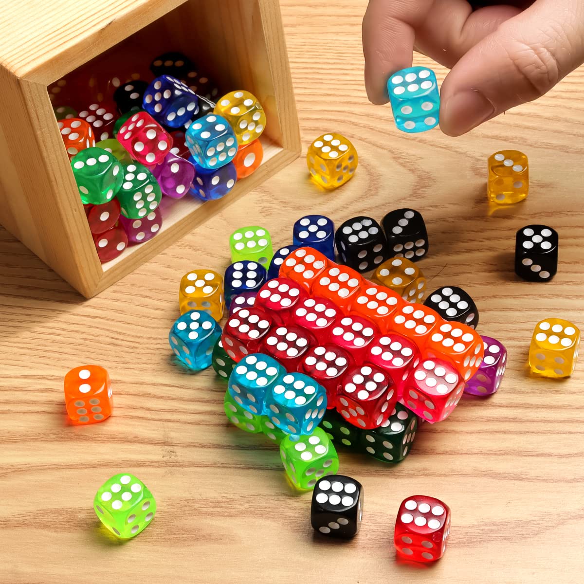 Jrceliy dice storage box keeps dice organized after activities.