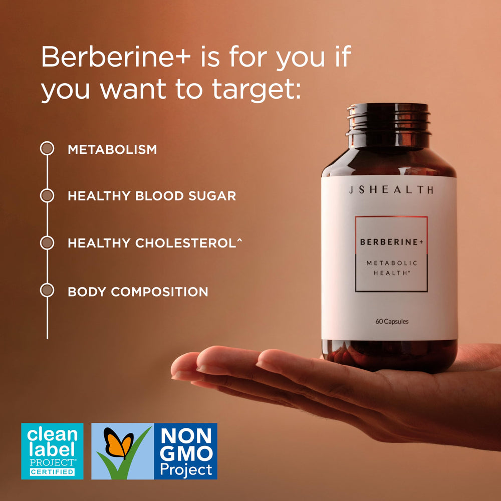 JSHealth Berberine aids healthy cholesterol and lipid balance.