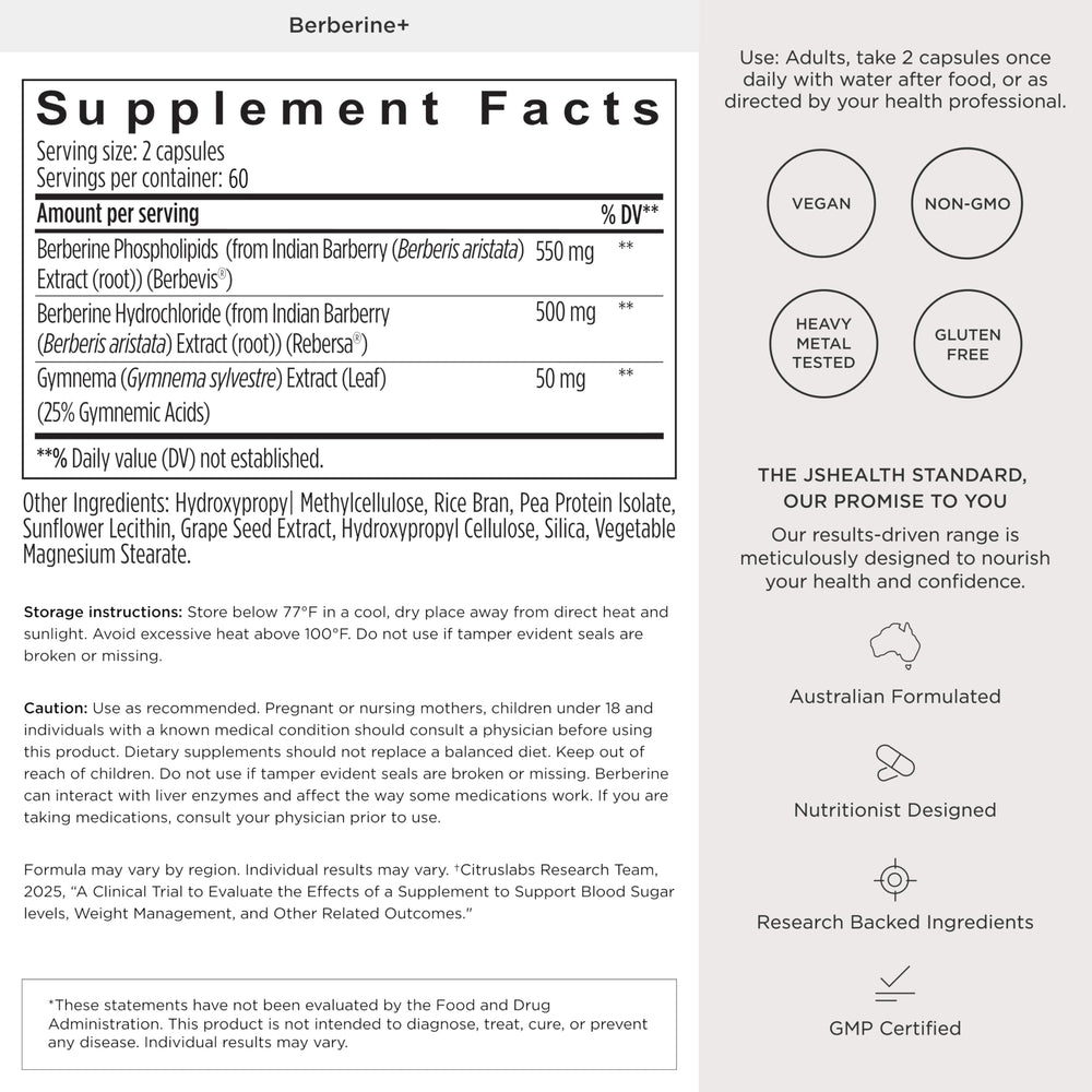 JSHealth Berberine packaging reflects quality and testing.