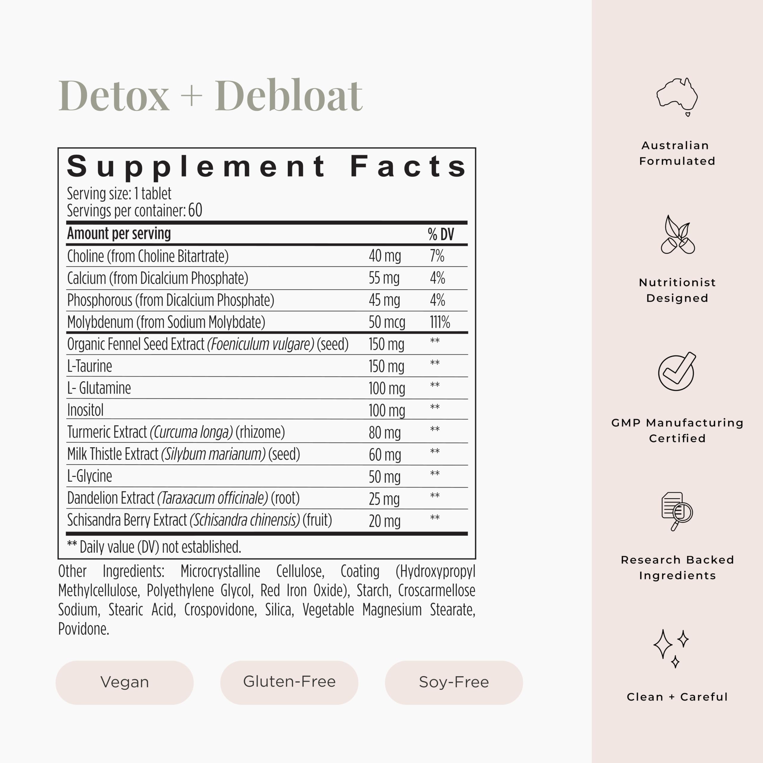 JSHealth Detox Debloat daily-use glass with bottle ready for meals.