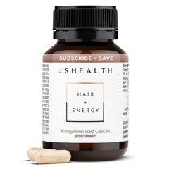 JSHealth Hair Growth vitamins bottle highlighting daily hair support and simple routine.