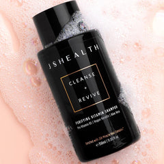 JSHealth Vitamin Shampoo on color-treated hair helps preserve vibrant color.