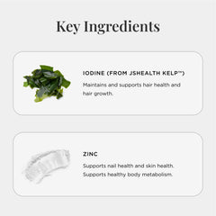JSHealth zinc mineral supporting hair strength and energy potential.