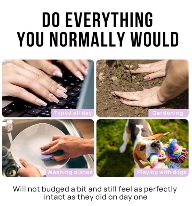 Durable Jsiallye nail set with easy removal and potential reuse after cleaning.