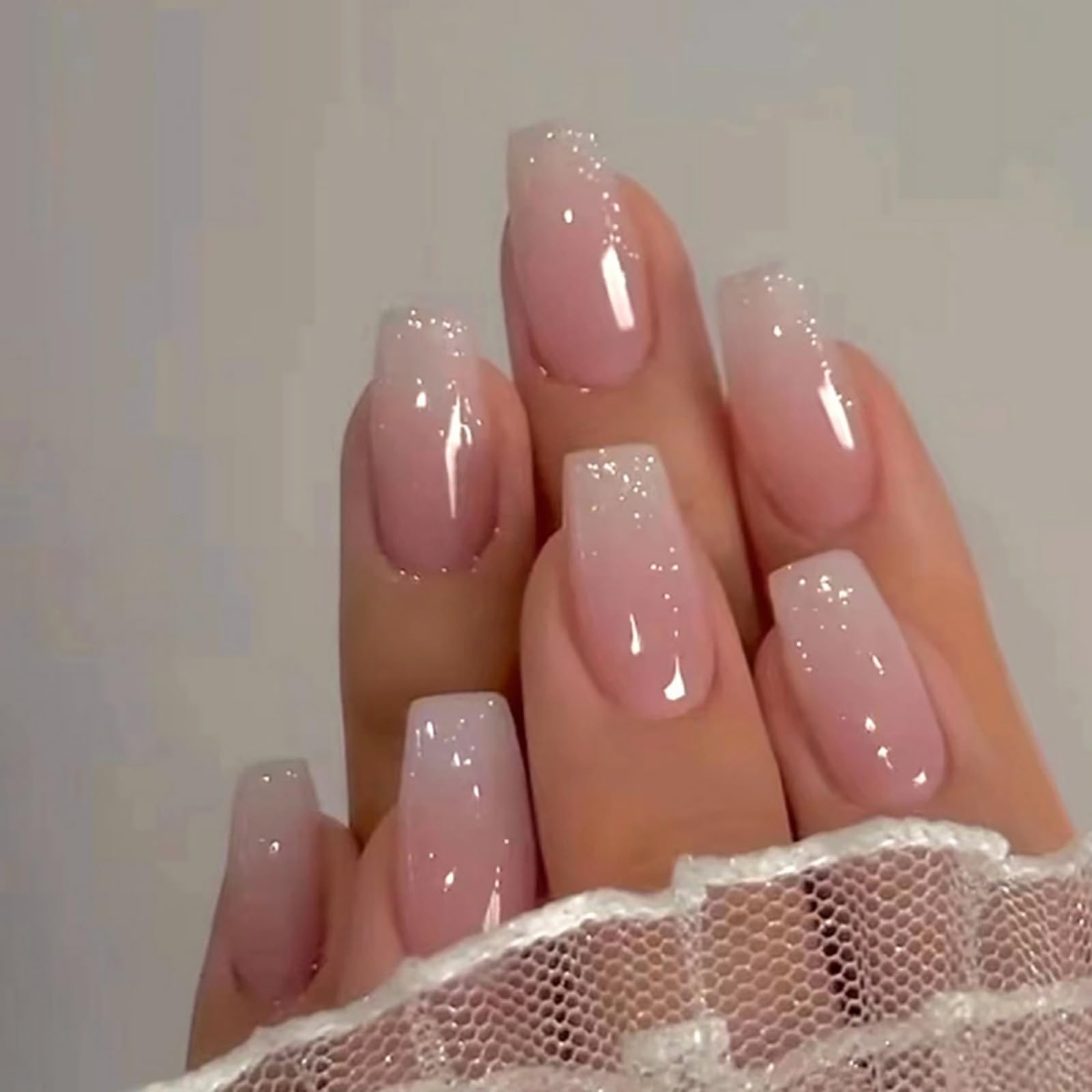 Jsiallye pink gradient press-on nails pack displaying style variety for versatile looks.