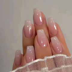 Jsiallye pink gradient press-on nails pack displaying style variety for versatile looks.