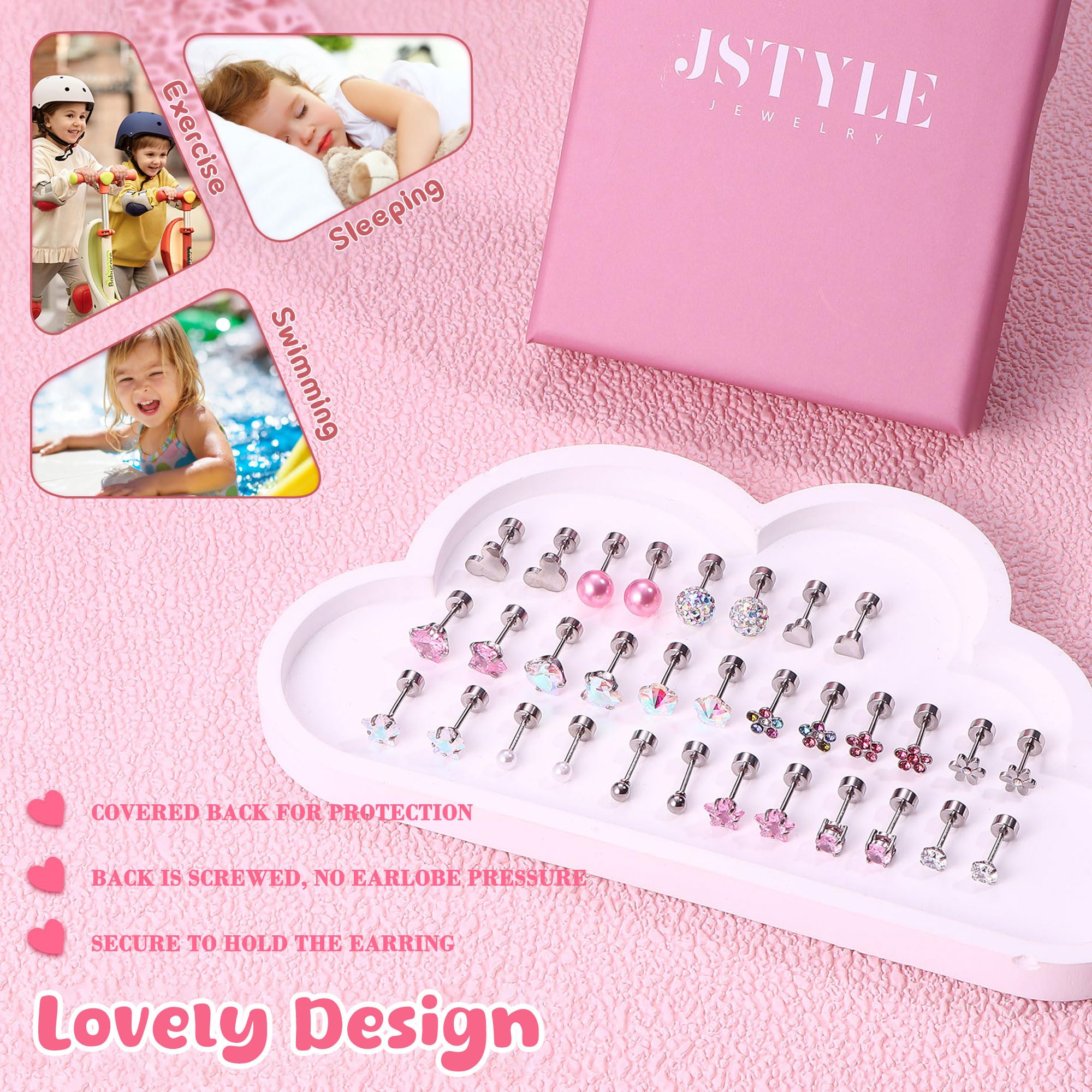 Jstyle ball stud earrings deliver subtle shine and comfort.