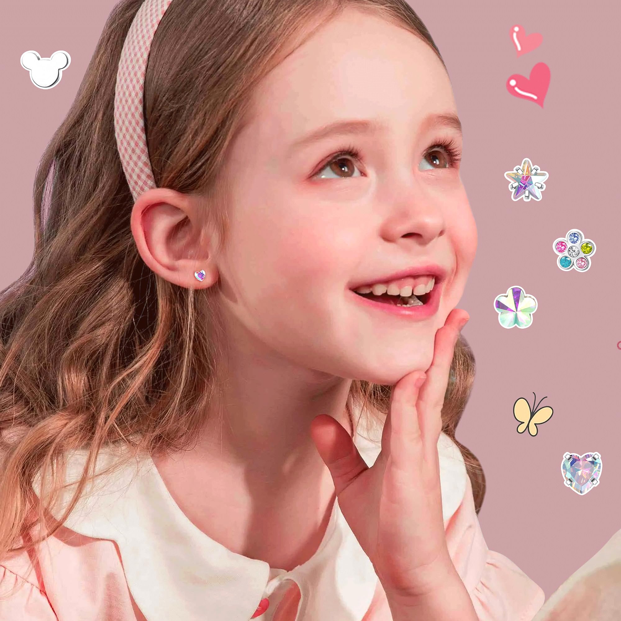 Jstyle cz heart earrings add charming accents to outfits.