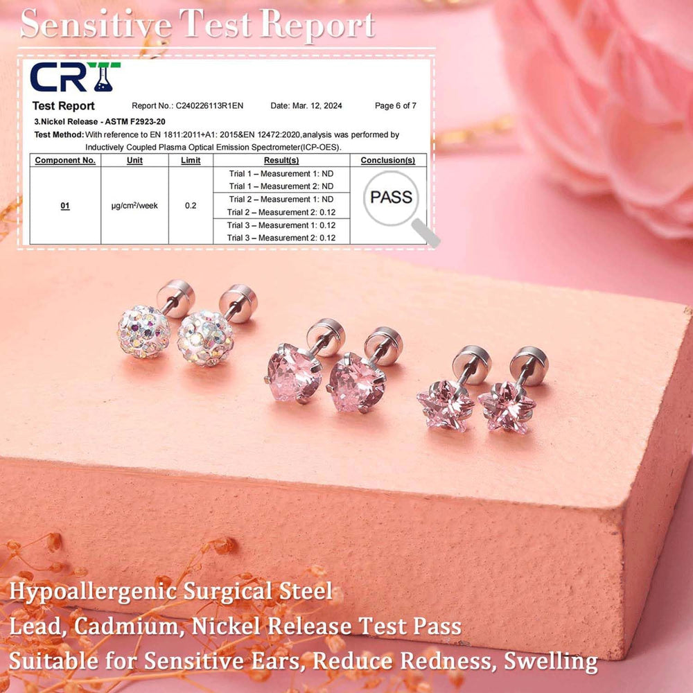 Jstyle surgical steel earrings are nickel-free for sensitive ears.