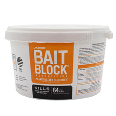 JT Eaton bait block peanut butter flavor in a 4 lb pail for long-lasting pest control.