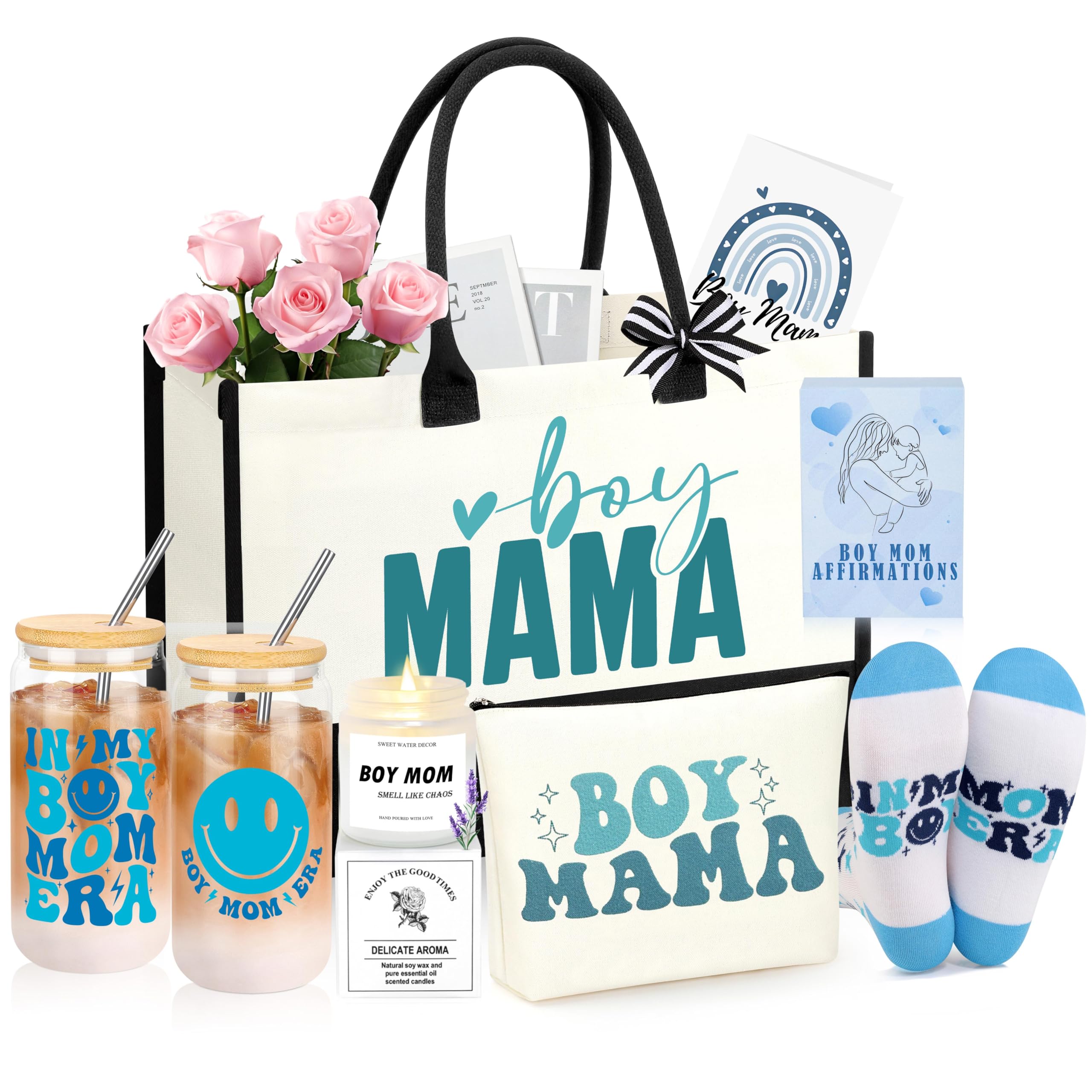 JTENGTOP boy mom gift tote bag, spacious for daily essentials.