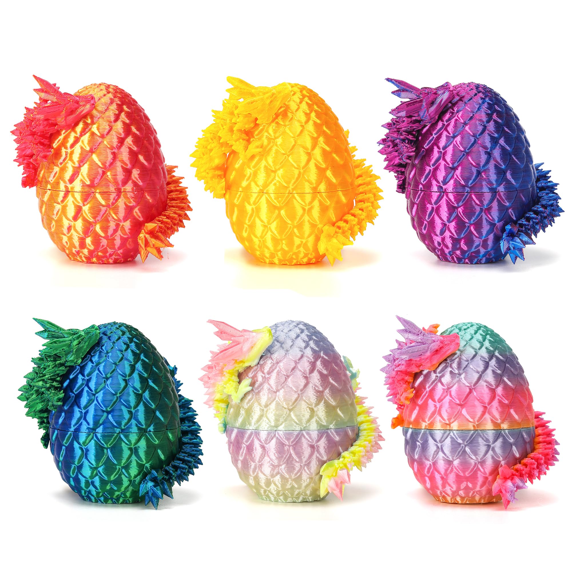 JTILEZU dragon egg set in six colors for imaginative play and display.