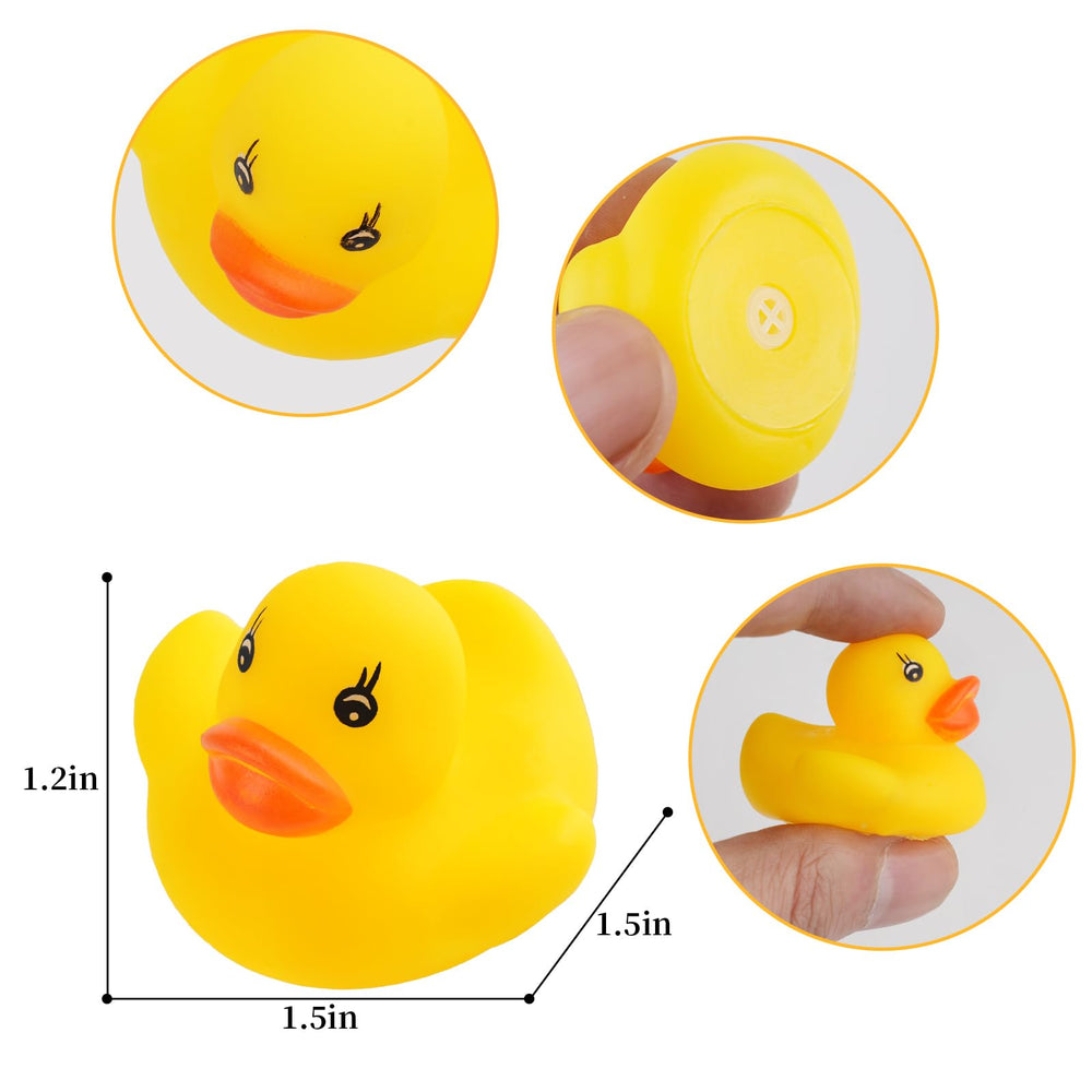 JTTJDB pack of 50 yellow rubber ducks for bath time and gifts