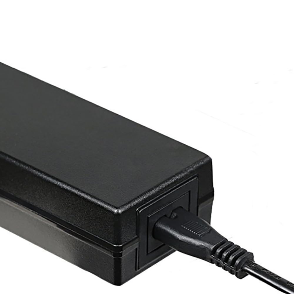 Jucuwe 42V 2A adapter side view, compact design fits bike compartments.