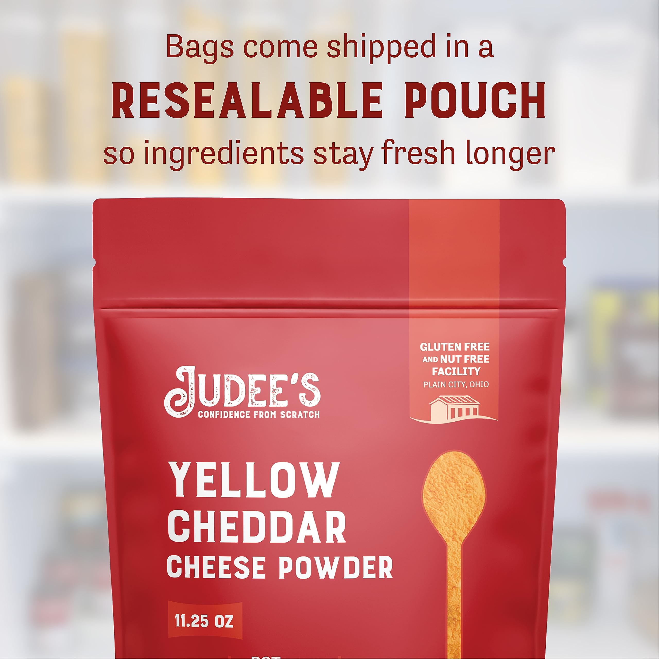 Creamy cheddar sauce made with Judee's powder