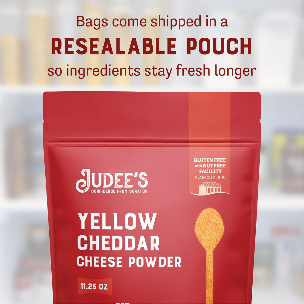 Creamy cheddar sauce made with Judee's powder