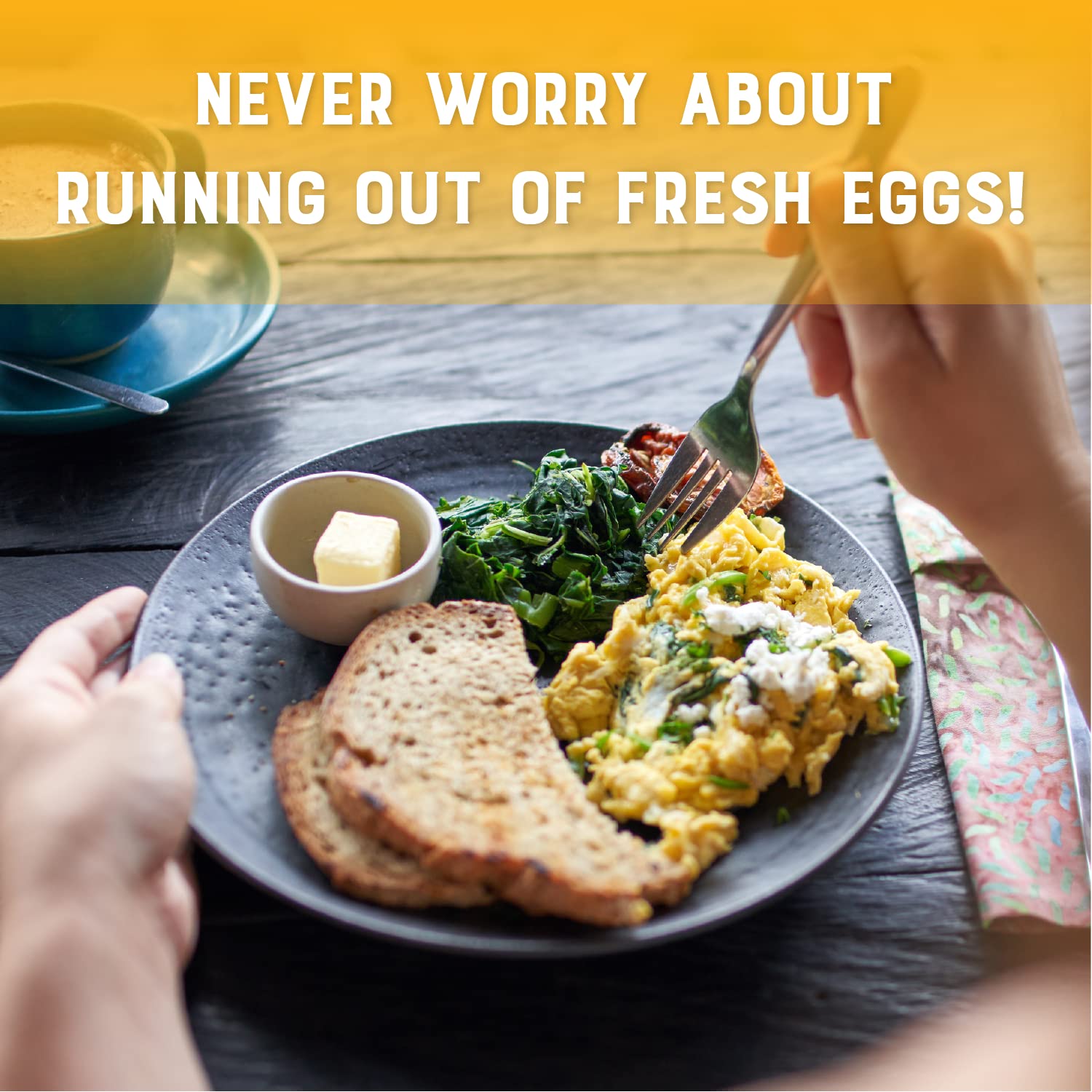 Judee's camping meal with egg powder for on-the-go protein on trails.