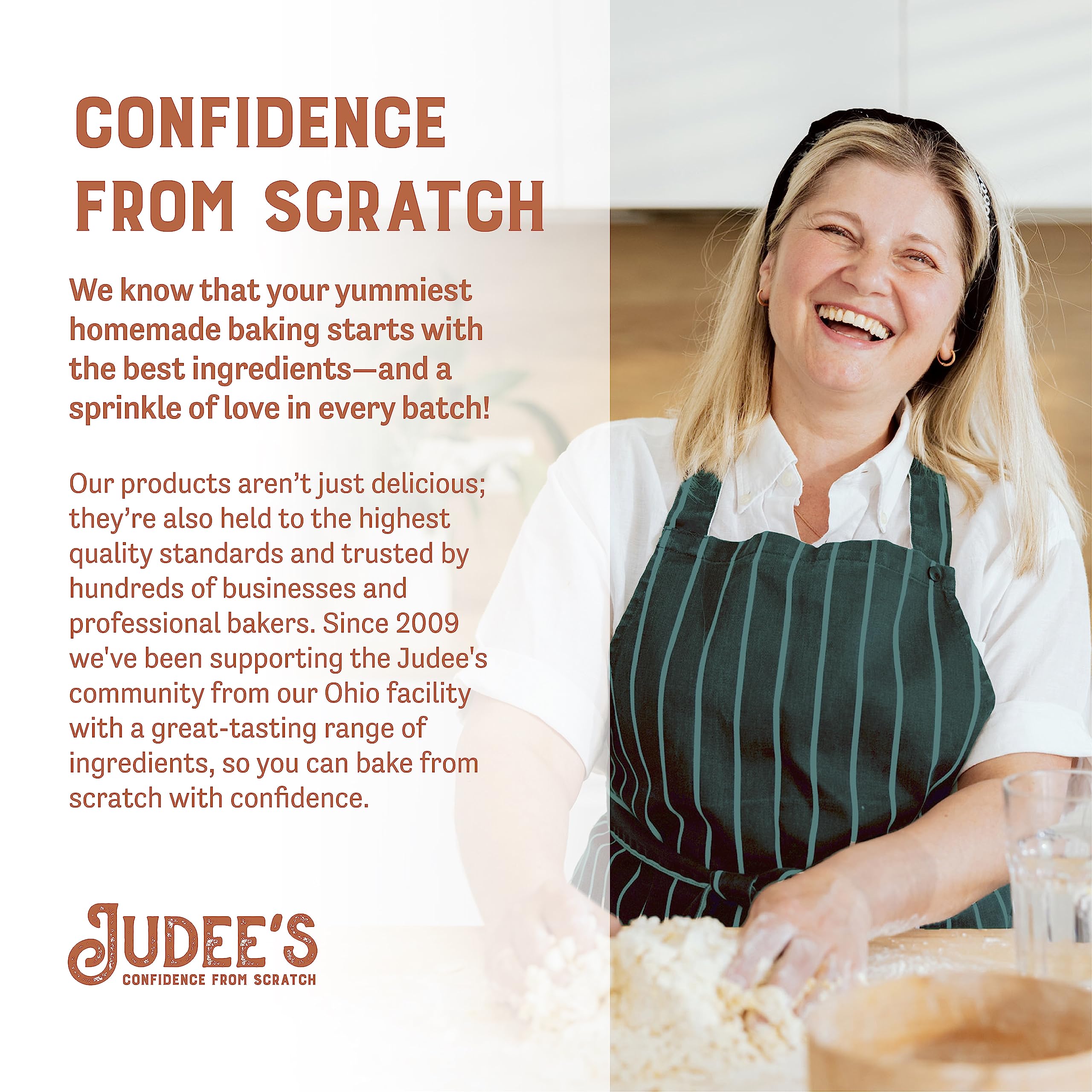 Judee's Gluten Free 1-pound pouch preserves freshness for pantry storage.