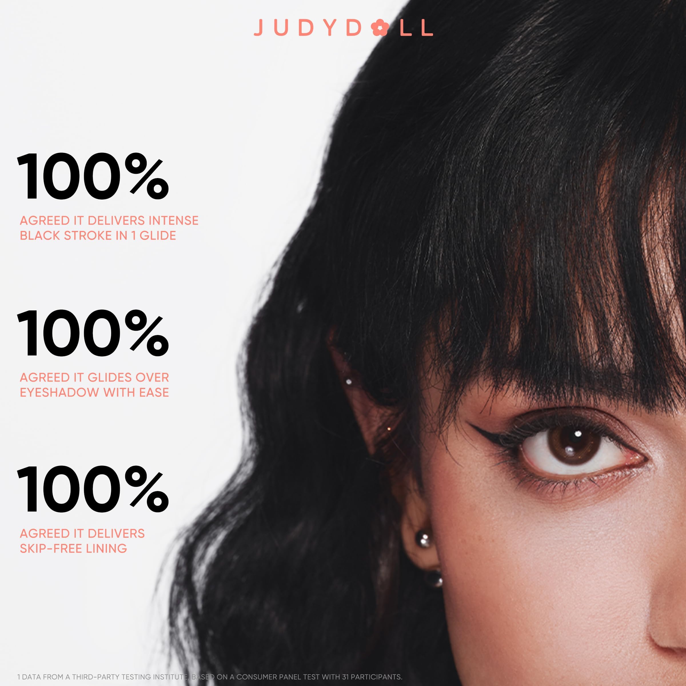 JUDYDOLL Ink Glider ideal for cat eyes and winged liner styles.