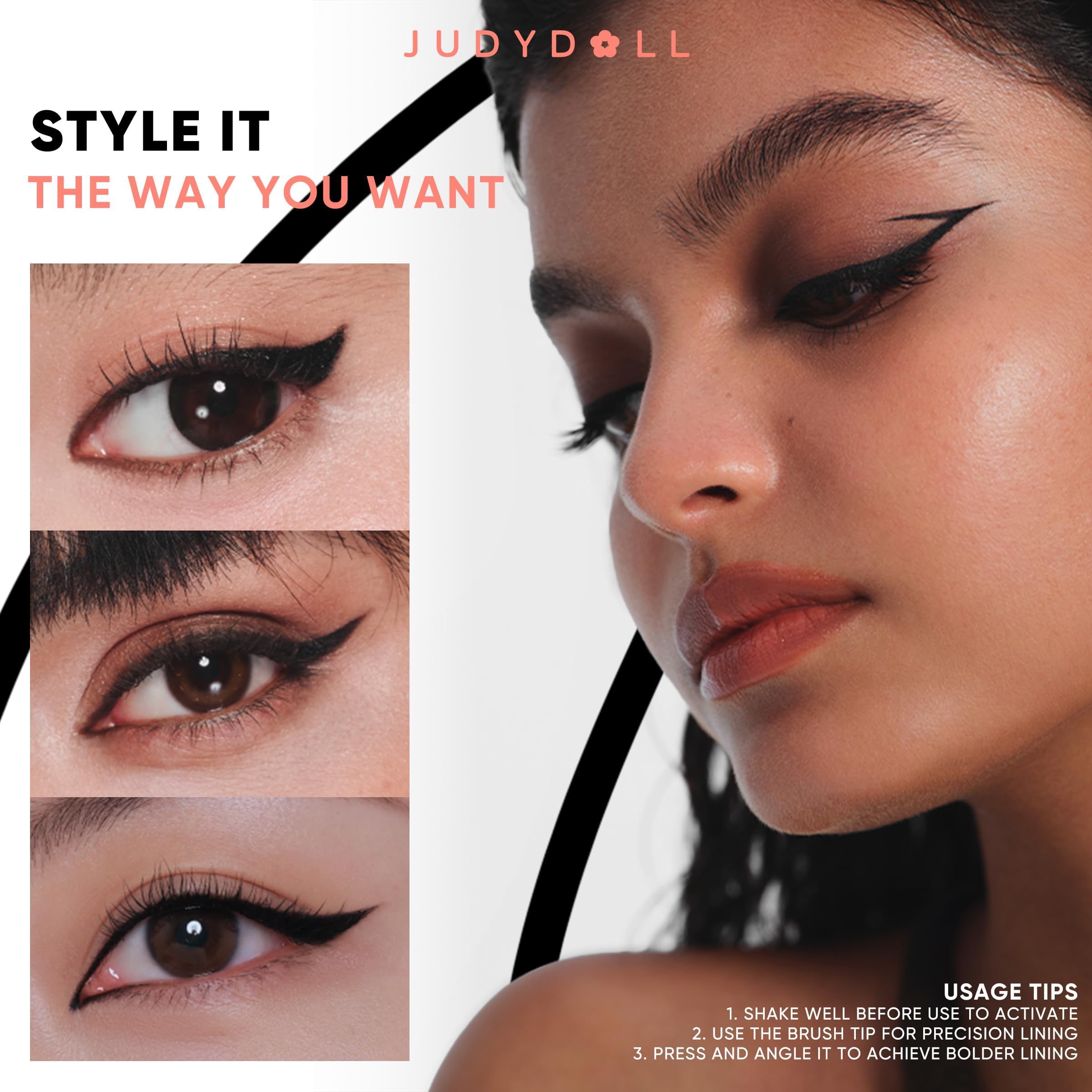 JUDYDOLL Ink Glider deep black pigment for bold eye looks.