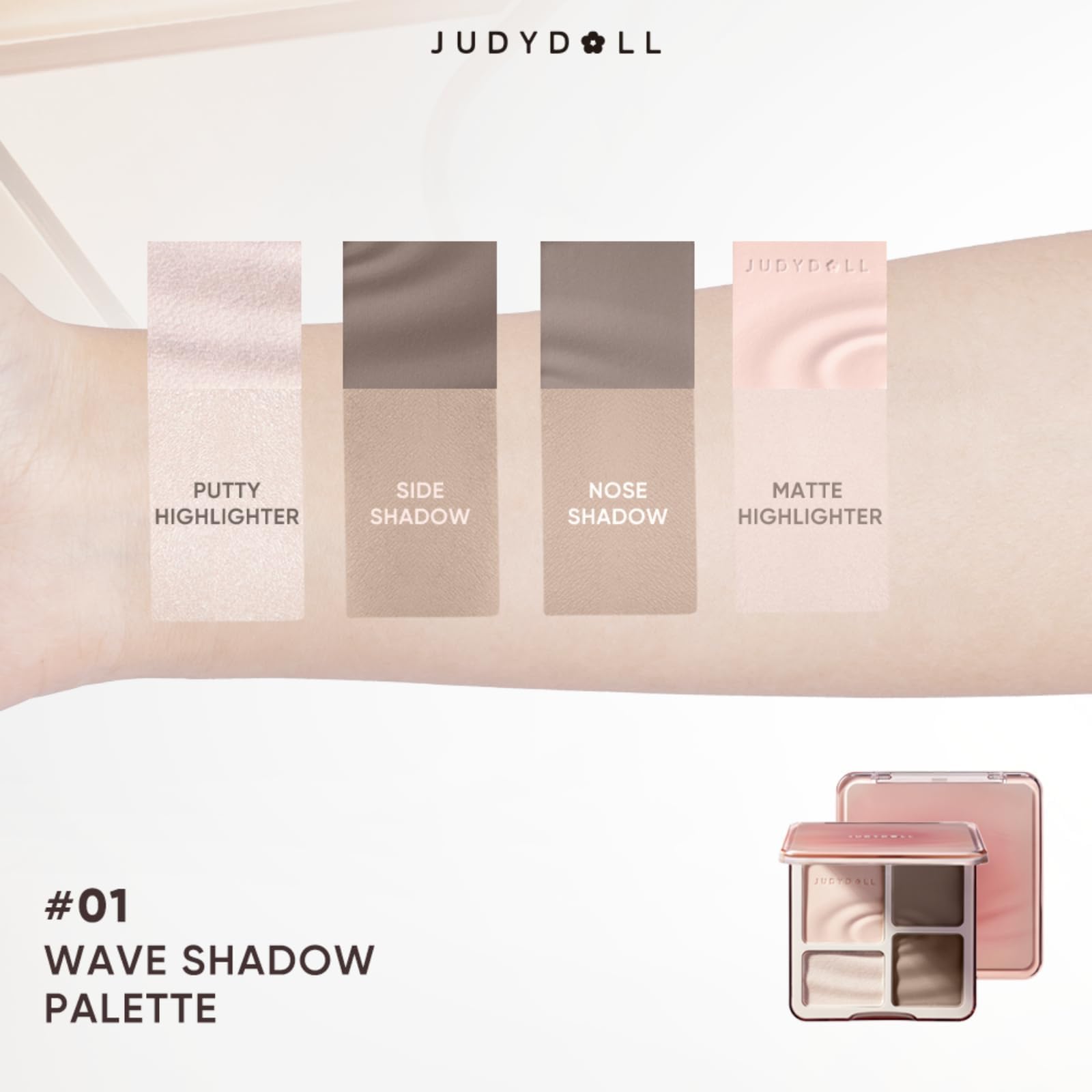 JUDYDOLL two highlighters add glow for cool fair and olive skin tones