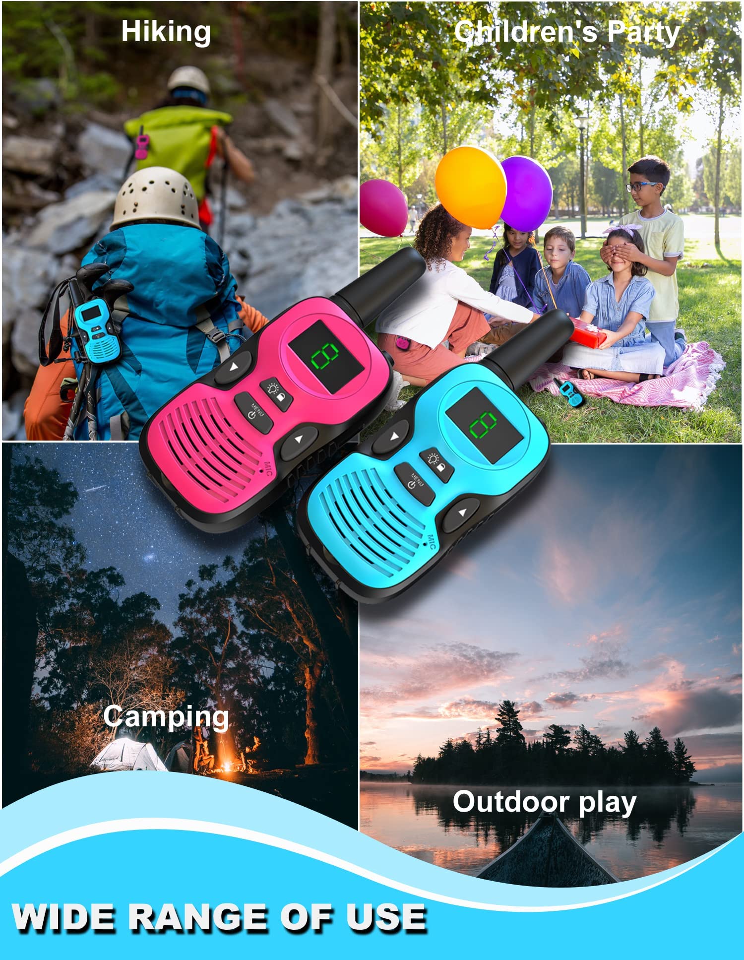 Jueion Walkie Talkies for Kids ideal for outdoor activities and family outings