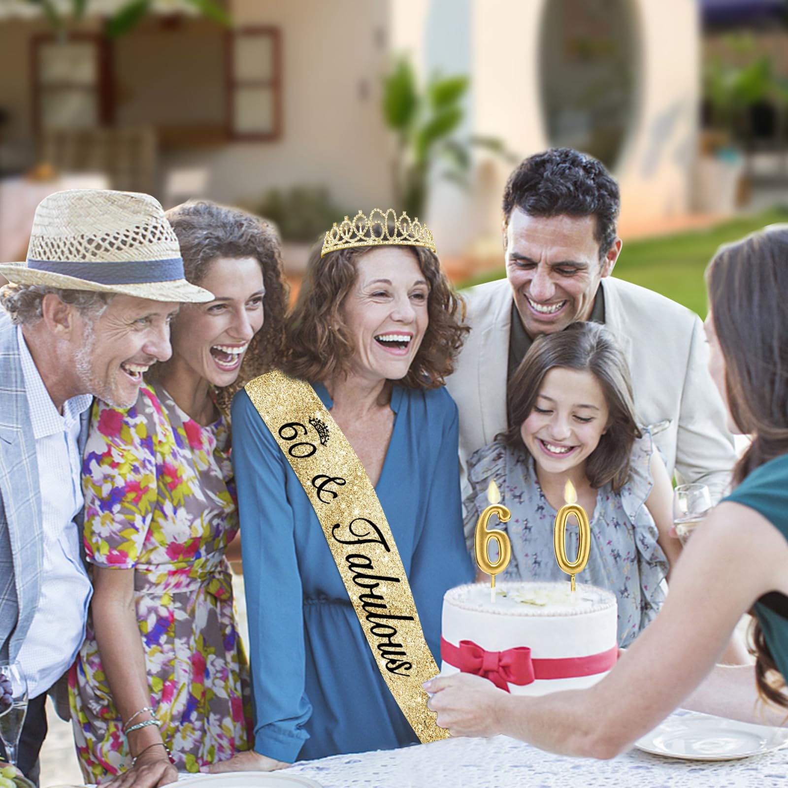 Juesly gold 60th tiara with combs keeps hair secure
