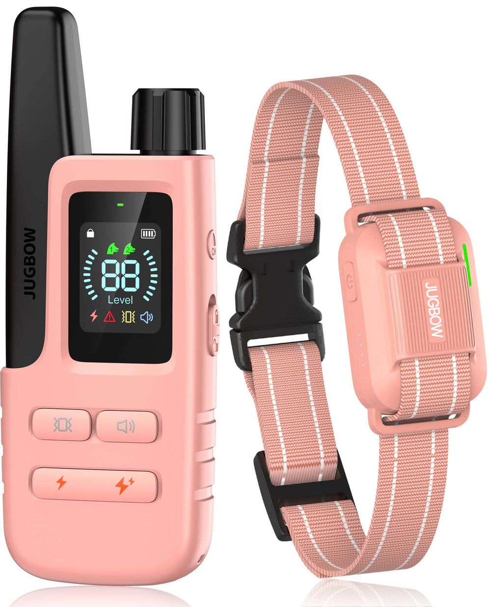 Jugbow dog shock collar pink with remote for training during walks
