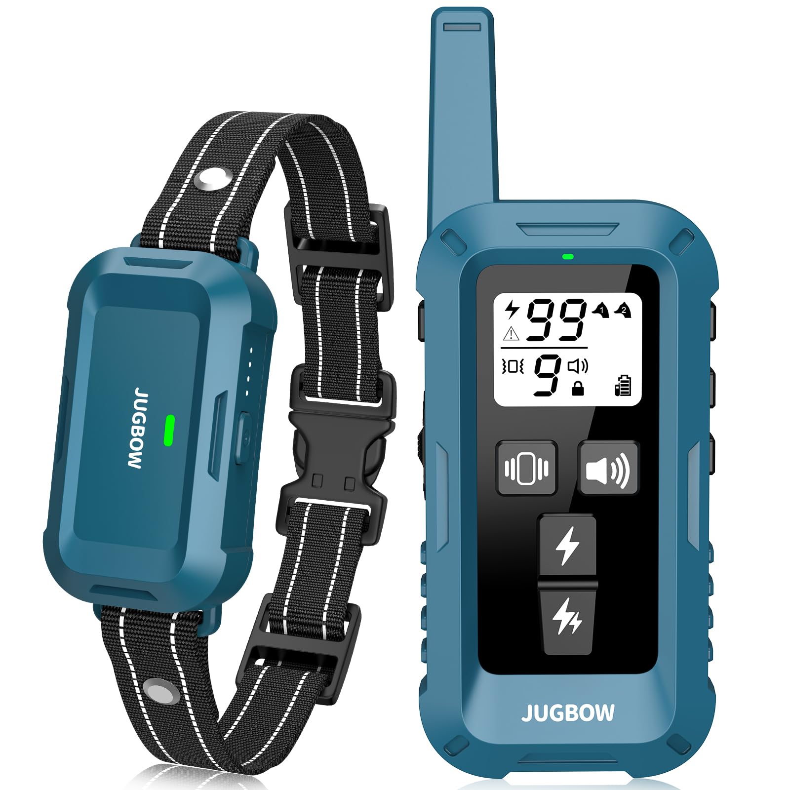 Jugbow dog shock collar remote for long-range training and quick recalls.