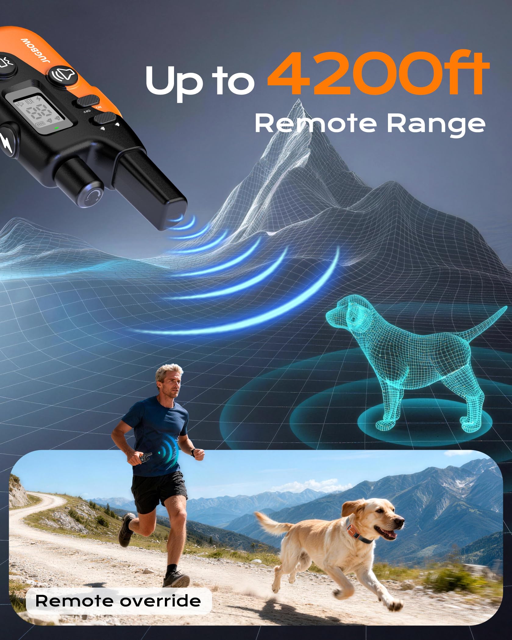 Jugbow fast USB charging keeps the collar ready with a quick 2-hour charge.