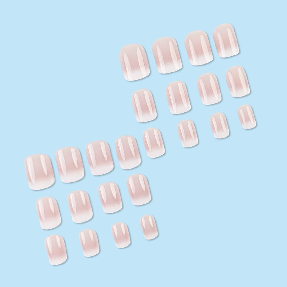 Juggssa full-cover glossy nails for quick at-home manicures.
