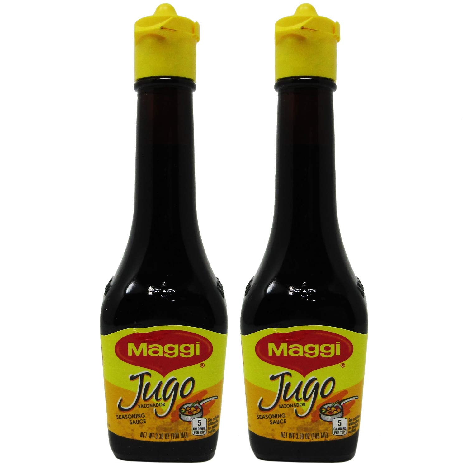 Jugo Maggi seasoning bottle pour for a quick flavor boost in meals.