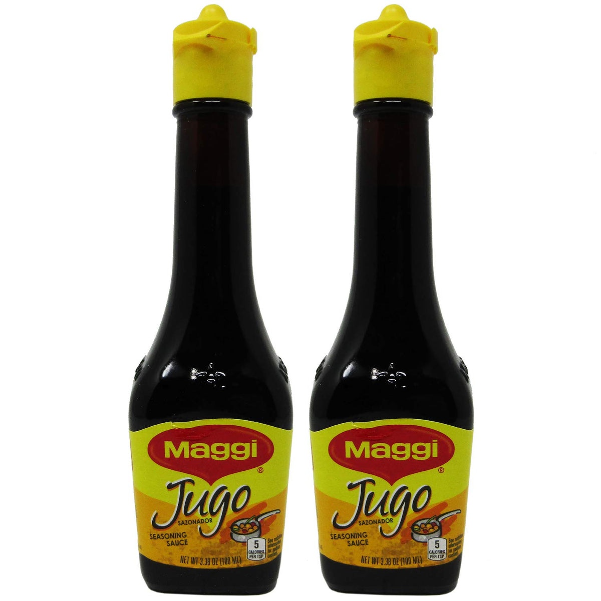 Jugo Maggi seasoning bottle pour for a quick flavor boost in meals.
