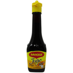 Jugo Maggi seasoning bottles side by side ready for cooking.