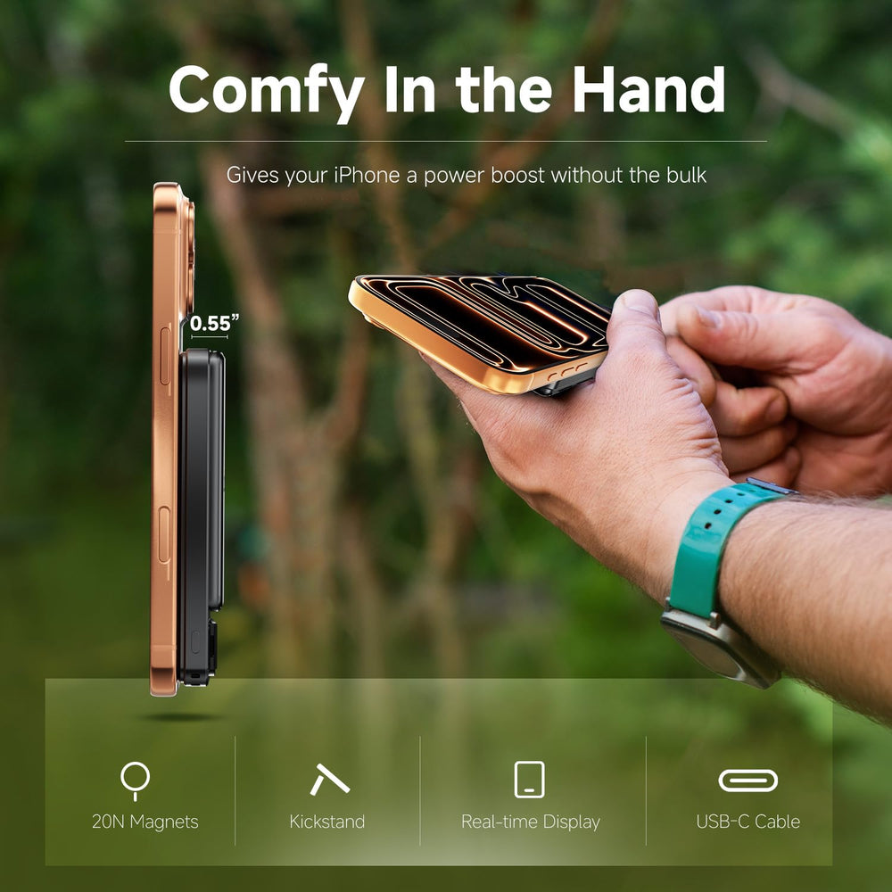JuiceGogo foldable stand extended for hands-free viewing