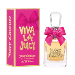 Juicy Couture Viva La Juicy EDP bottle on a white surface, ideal for everyday luxury.