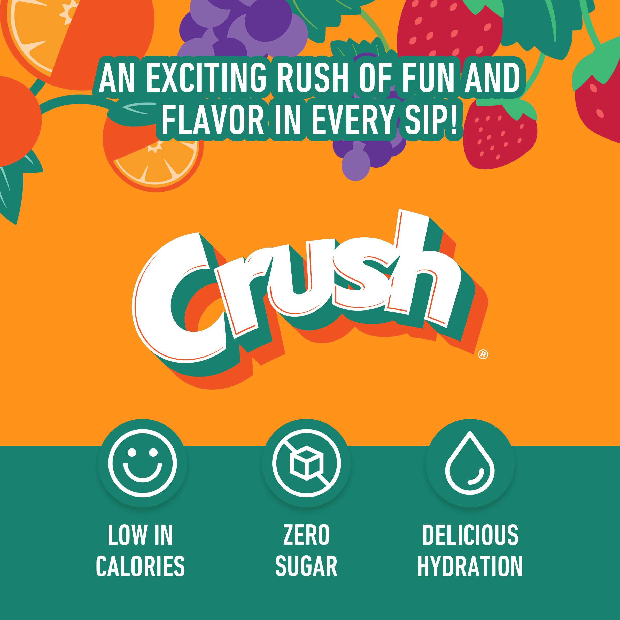 Glass of Crush Grape hydration with flavorful, sugar-free finish