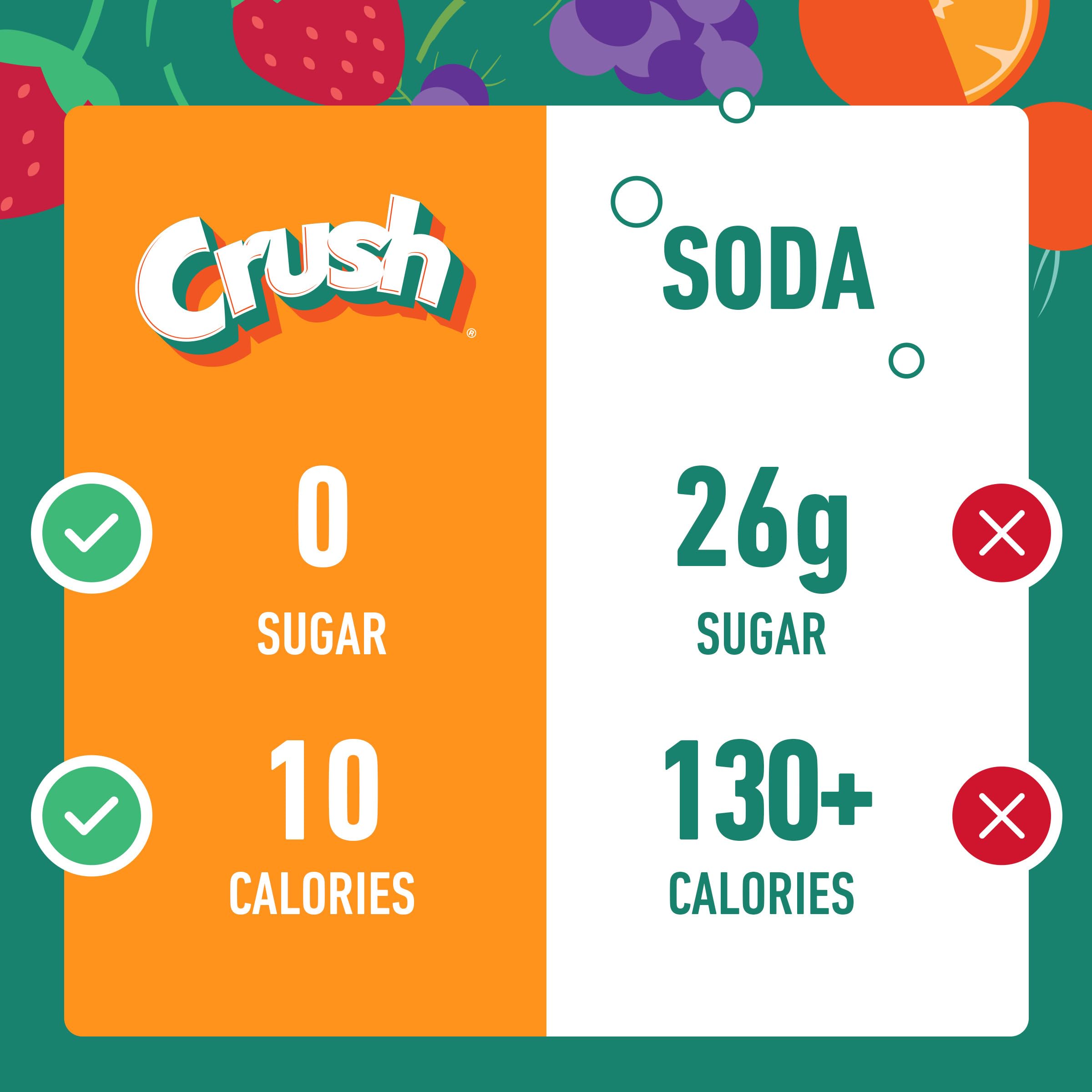 Juicy Mixes Crush Strawberry served in a glass of refreshing flavored water.