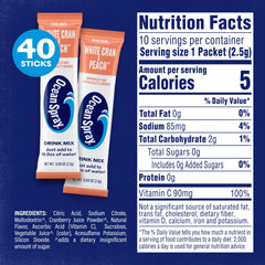 Juicy Mixes Ocean Spray White Cran-Peach stick for single-serve convenience.