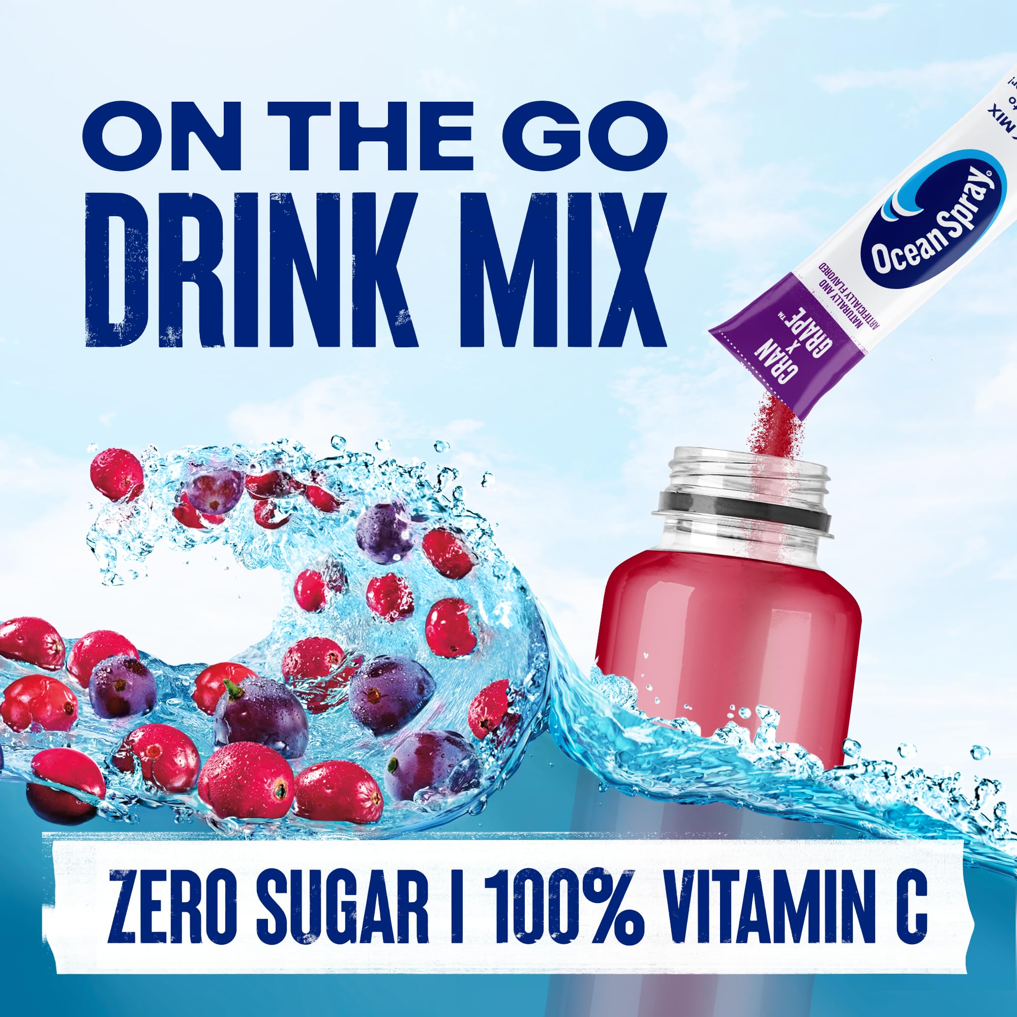Juicy Mixes real cranberry juice powder packets emphasize natural fruit for refreshing drinks.